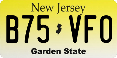 NJ license plate B75VFO