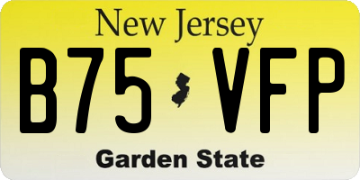 NJ license plate B75VFP