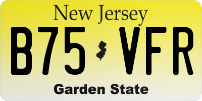 NJ license plate B75VFR
