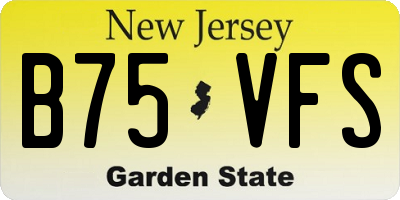 NJ license plate B75VFS