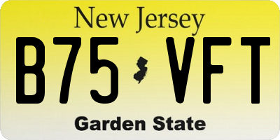 NJ license plate B75VFT