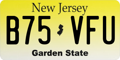 NJ license plate B75VFU