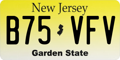 NJ license plate B75VFV