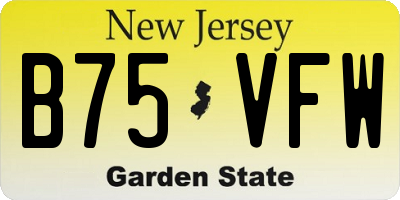 NJ license plate B75VFW