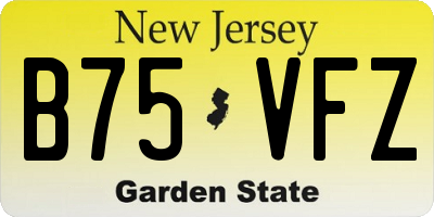 NJ license plate B75VFZ
