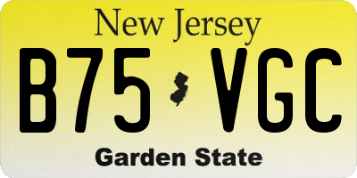 NJ license plate B75VGC