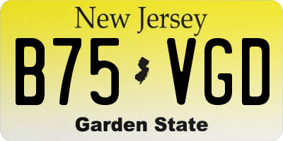 NJ license plate B75VGD