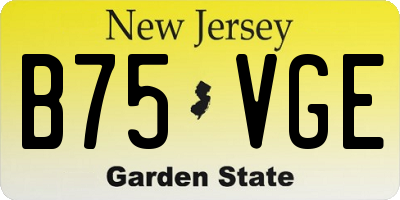 NJ license plate B75VGE