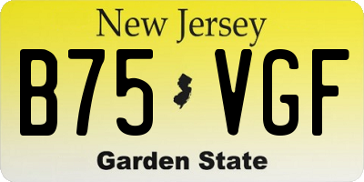 NJ license plate B75VGF