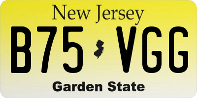 NJ license plate B75VGG