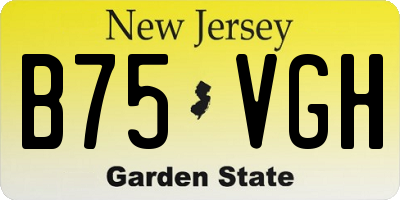 NJ license plate B75VGH