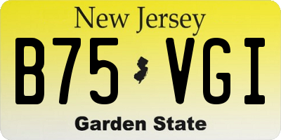 NJ license plate B75VGI