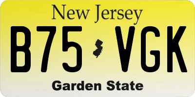 NJ license plate B75VGK