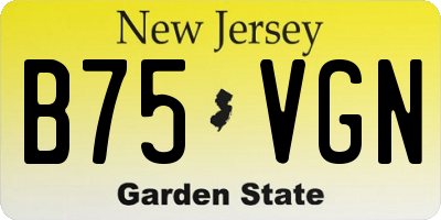 NJ license plate B75VGN