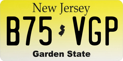 NJ license plate B75VGP