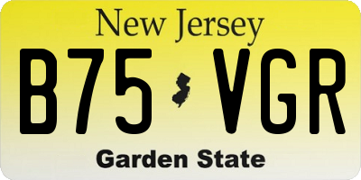 NJ license plate B75VGR