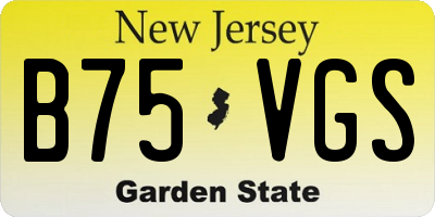 NJ license plate B75VGS