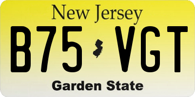 NJ license plate B75VGT