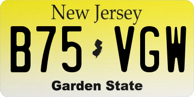NJ license plate B75VGW