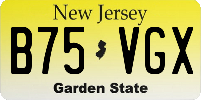 NJ license plate B75VGX