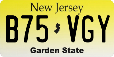 NJ license plate B75VGY