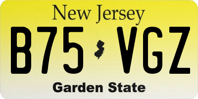 NJ license plate B75VGZ