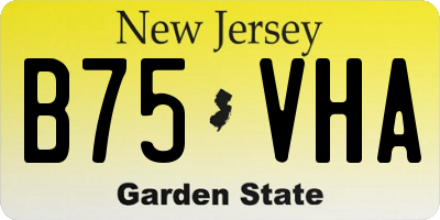 NJ license plate B75VHA
