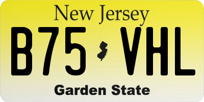 NJ license plate B75VHL