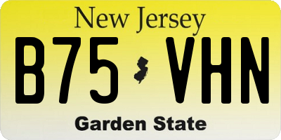 NJ license plate B75VHN