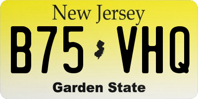 NJ license plate B75VHQ