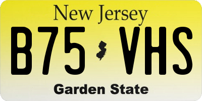 NJ license plate B75VHS