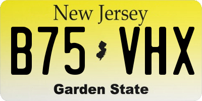 NJ license plate B75VHX
