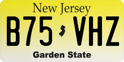 NJ license plate B75VHZ