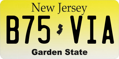 NJ license plate B75VIA