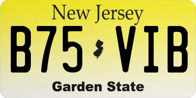 NJ license plate B75VIB