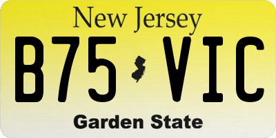 NJ license plate B75VIC