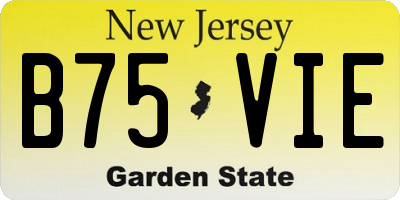 NJ license plate B75VIE
