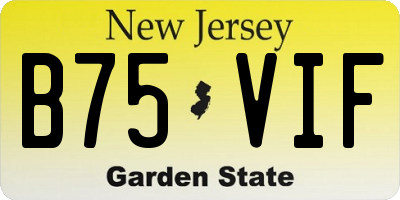 NJ license plate B75VIF