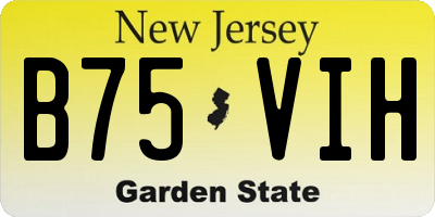 NJ license plate B75VIH