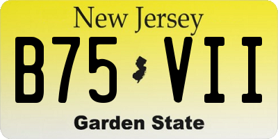 NJ license plate B75VII