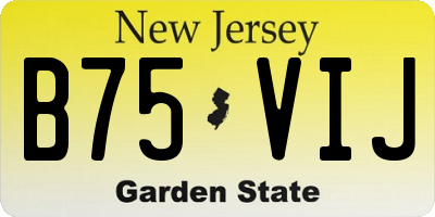 NJ license plate B75VIJ