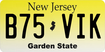 NJ license plate B75VIK