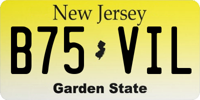 NJ license plate B75VIL
