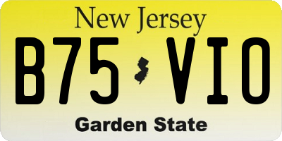 NJ license plate B75VIO