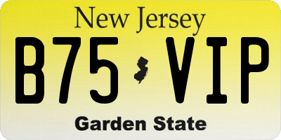NJ license plate B75VIP