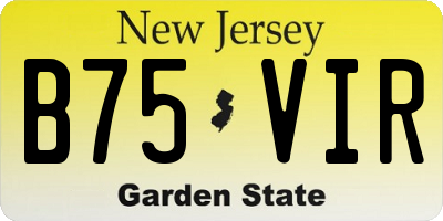 NJ license plate B75VIR