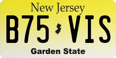 NJ license plate B75VIS