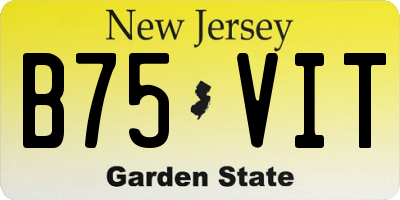 NJ license plate B75VIT