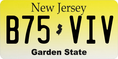 NJ license plate B75VIV