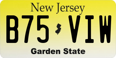 NJ license plate B75VIW